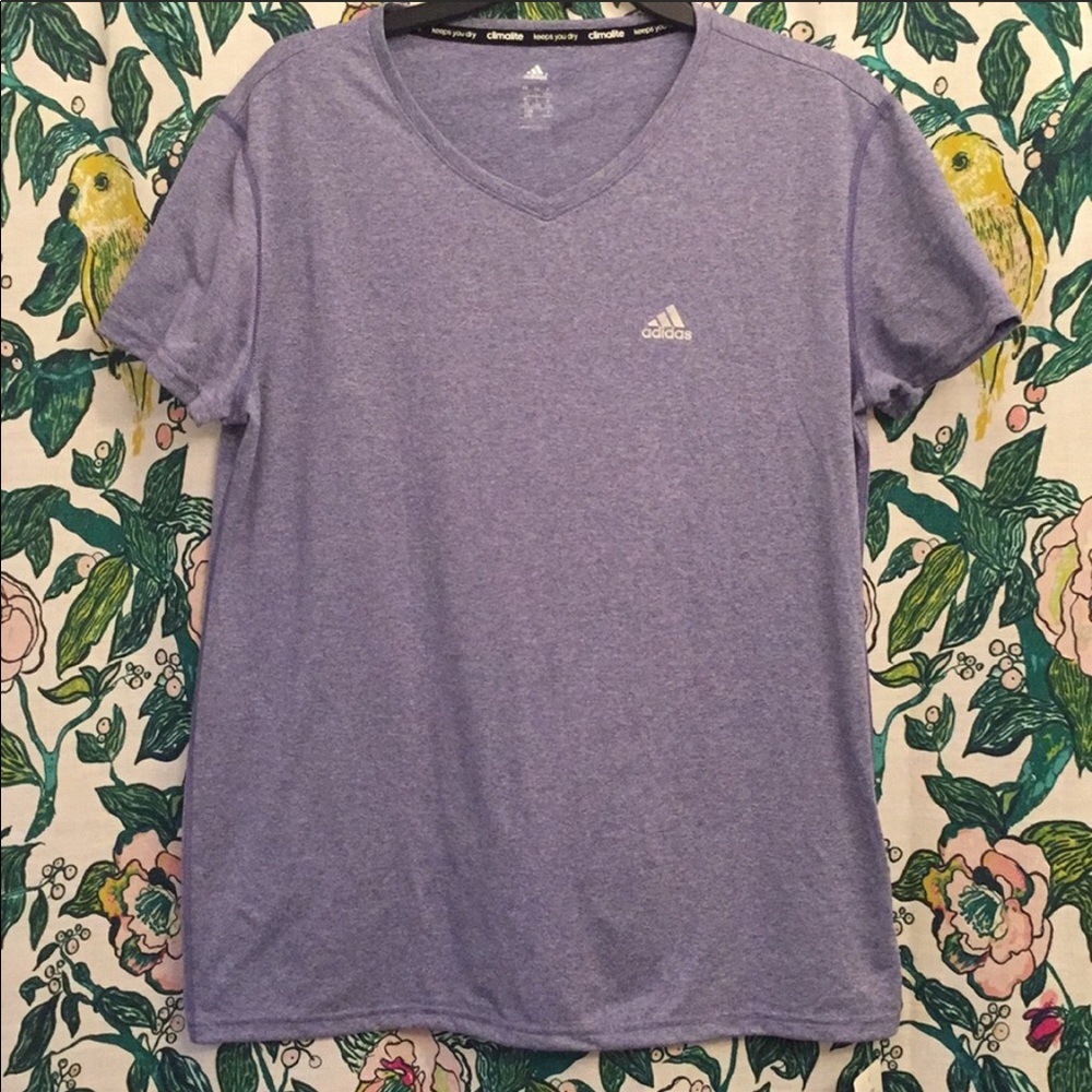 NWT Adidas Climalite V Neck Athletic T Shirt